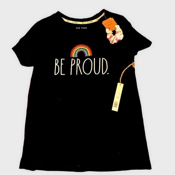 NWT Rae Dunn “Be Proud” Rainbow TShirt Gay Pride XS - Picture 10 of 10